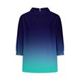 thumbnail image 5 of RXIRUCGD Haut Décontracté Rétro pour Femme à Imprimé, Manches 3/4, Haut/chemise à Manches en V, Bleu, Taille : S, 5 of 5