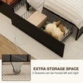 thumbnail image 4 of GAZHOME Twin XL Bed Frame with 2 Storage Drawers, Metal Platform Bed frame with Footboard, 9 Strong Metal Slat Support, No Box Spring Required, Black, 4 of 7