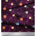 thumbnail image 3 of Soimoi Crepe Silk Fabric Planet Galaxy Fabric Prints By Yard 42 Inch Wide, 3 of 3