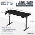 thumbnail image 2 of MotionGrey Standing Desk Height Adjustable Electric Motor Sit-to-Stand Desk Computer for Home and Office - Black Frame (43x24 Tabletop Included), 2 of 10