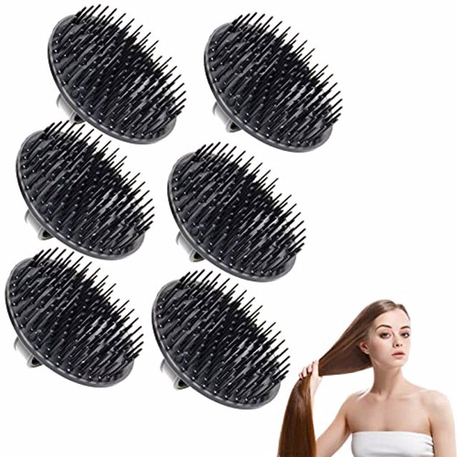 fastboy 6x Black Relaxing Scalp Massage Brush For Different Hair Types Safe For Sensitive Scalps Hair Comb 1Set