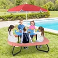 thumbnail image 2 of Costway Table de Pique-Nique pour Enfants Table d'Activités Extérieure avec Parasol Ajustable et Pliable Bleu, 2 of 9