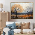 thumbnail image 1 of Designart Large Tree Gold framed wall art, Orange Tree Autumn Collage Acrylic I , Trees framed wall art decor, Orange Traditional Gold framed wall art, 32x16 inches Gold Frame, 1 of 5