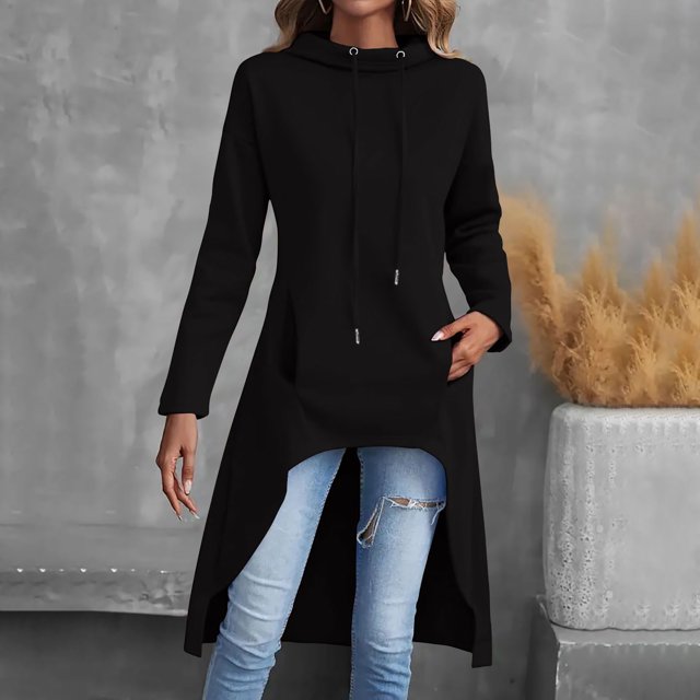 Jusqu'à 50 % de Réduction tumgatte Hauts pour Femmes Sweat à Capuche Manches Longues Design Mode Solide Sweat à Capuche avec Poche Pull d'Automne Vêtements d'Automne Vêtements Athleisure pour Femmes