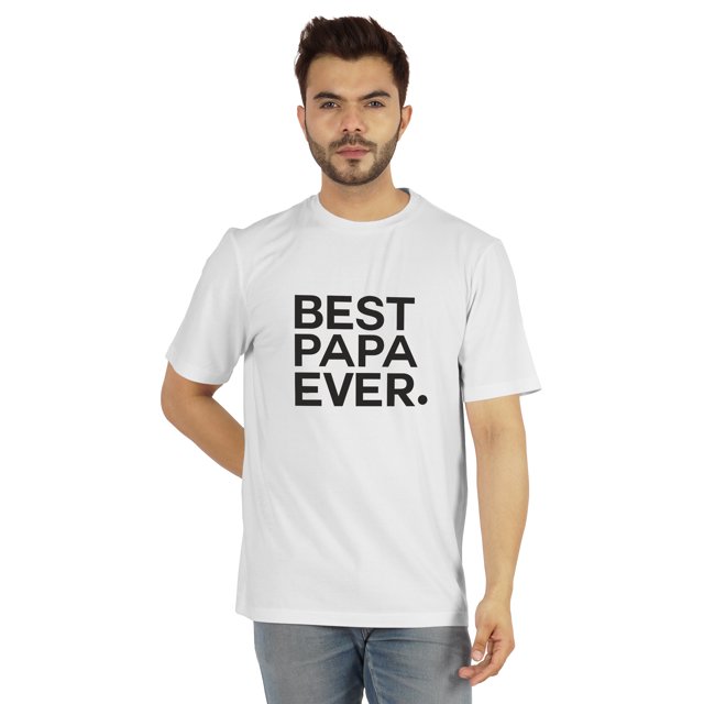 Inkmeso T-Shirt à Col Rond pour Hommes avec Imprimé Graphique Best Papa Ever.€ T-Shirt pour la Fête des Pères