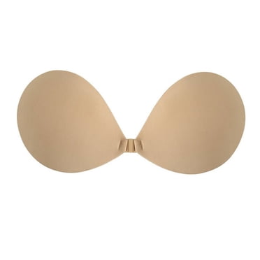 Soutien-gorge Adhésif Sans Bretelles Autocollant Invisible Rehausseur en Silicone pour Robe Dos Nu avec Couvre-Tétons Nude D