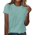 thumbnail image 2 of Wiyuqeen T-Shirts Décontractés à Rayures pour Femmes, Classiques et Confortables, Col Rond, Manches Courtes, Hauts Amples, Tunique d'Été, T-Shirts Graphiques Mode pour Petites Femmes 2024, 2 of 4
