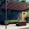 thumbnail image 1 of vidaXL 9 Piece Garden Lounge Set with Cushions Poly Rattan Brown, 1 of 4