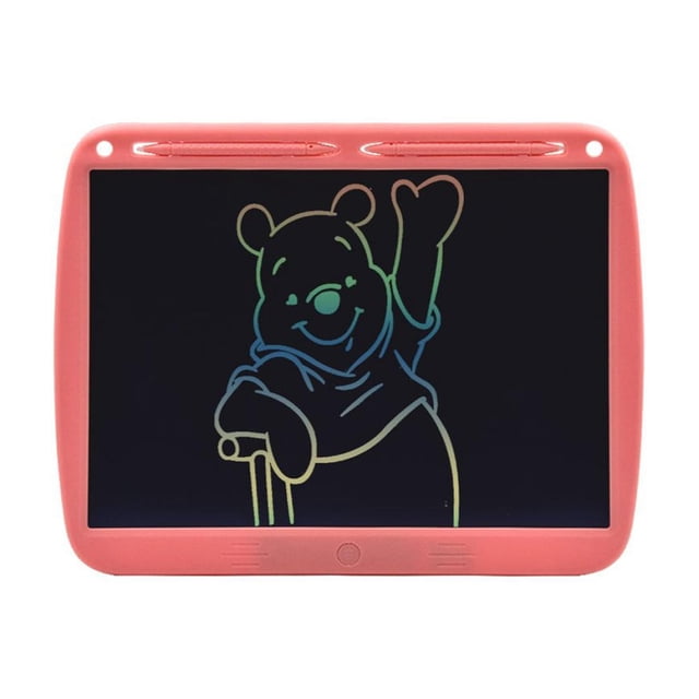 LCD Writing Tablet Doodle Board 15-Inch Colorful Drawing Tablet Writing Pad for Kids with 2 Stylus, Pink