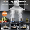 thumbnail image 3 of Ourlova 30 Inch Wall Mount Range Hood - 250 CFM Ducted/Ductless Convertible with 3-Speed ​​Fan LED Lights Aluminum Filter and Push Button Controls Stainless Steel, 3 of 7