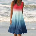 thumbnail image 2 of CHUANK Robes en Lin pour Femmes Été Grande Taille Manches Courtes Col en V Longueur Genou Robe Ample Décontractée Confortable Robe de Plage Soldes de Liquidation 2024, 2 of 6