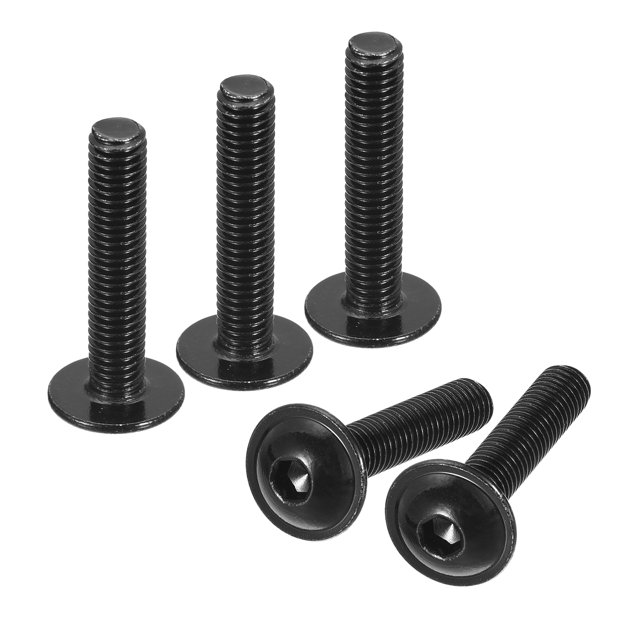 Unique Bargains Vis de Bouchon de Douille à Tête de Bouton à Bride, Lot de 25 Boulons en Acier Inoxydable 304 M5x25 mm