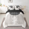 thumbnail image 2 of YST Mid Century Abstract Bedding Modern Lines 7pcs Grey Black Comforter Set, Full, 2 of 4