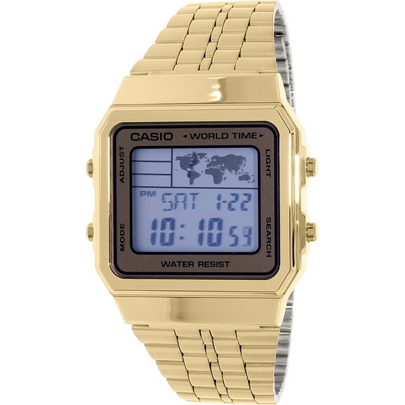 Casio Men's Vintage A500WGA-9 Gold Stainless-Steel Plated Japanese Quartz Dress Watch