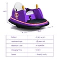 thumbnail image 2 of Gymax 6V Kids Ride On Bumper Car Vehicle 360° Spin Race Toy w/ Remote Control Purple, 2 of 10