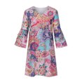 thumbnail image 4 of pstuiky Robes pour Femmes, Robe à Manches à Col en V Imprimée à Volants pour Femmes, Robe de Bal de Rentrée, Liquidation, 4 of 8