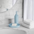thumbnail image 3 of Mainstays 16-Piece Blue Shower Curtain Bathroom Set – Fabric Curtain with Rug, Hooks, Soap Dispenser & Tray, 3 of 17