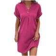 thumbnail image 1 of UPPADA Robe Midi d'Été pour Femme à Manches Courtes, à Volants, Imprimé Floral, Robe Soleil à Col en V Plongeant, Taille Haute, Courte et Fluide, Robe Maxi, Décontractée, Vacances, Robes, Robe Soleil, Robe Mariage Invitée Femme, Rouge Melon D\'eau, TG, 1 of 6