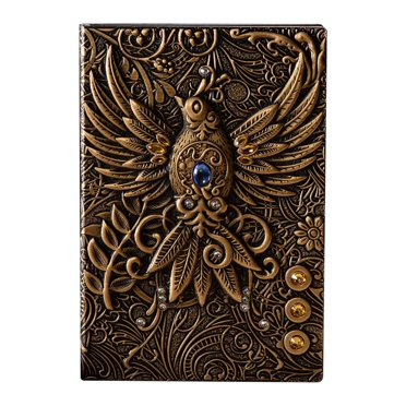 Agiferg Cahier Rétro à Motif d'Oiseaux Embossés Bloc-Notes Européen A5 Stéréo 100 Pages