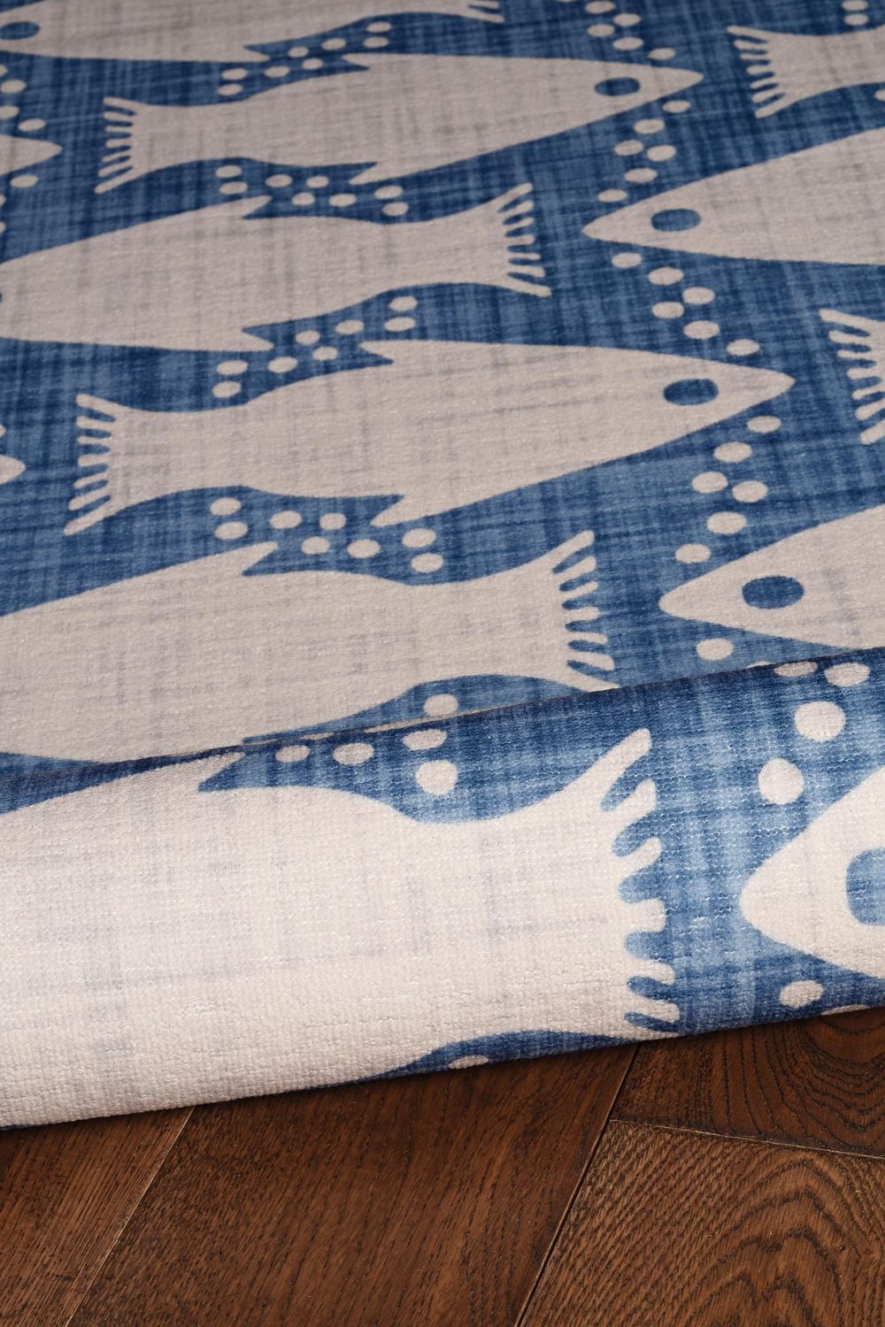 Tapis de couloir lavable Seabourne 2 pi x 8 pi ivoire et bleu
