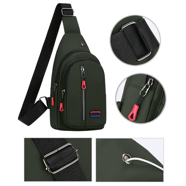 Ovzne Fashionable Embroidery Diamond Shoulder Crossbody Bag Large Capacity Watertight Backpack With Data Hole On Clearance