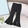 thumbnail image 2 of MeetoTime Pantalons Évasés Côtelés en Coton Doux Extensible Taille Haute pour Filles 3-9 Ans, 2 of 3