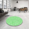 thumbnail image 4 of Ahgly Company Tapis de Zone Rond Vert Transitionnel pour Intérieur Lavable à la Machine, 3 Pieds Rond, 4 of 7