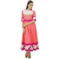 thumbnail image 3 of Bimba Kurti Longue Évasée en Rayonne pour Femmes Pêche Indienne Robe Maxi Kurta Décontractée Chic Vêtements Personnalisés, 3 of 9