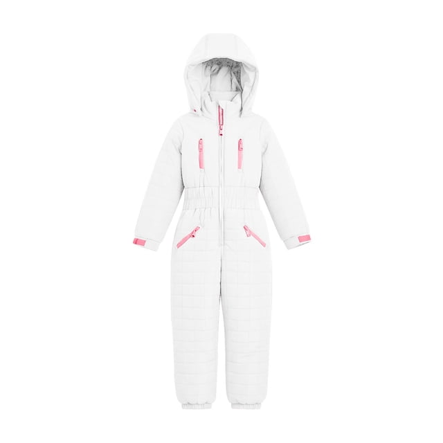 Comdrip Combinaison de Neige pour Enfants Combinaison de Neige pour Enfants Filles Imperméable Isolée Combinaisons de Ski Combinaisons d'Hiver Combinaisons pour Garçons Combinaison de Neige Blanche 150