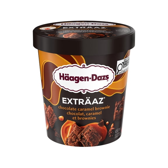 HAAGEN-DAZS EXTRÄAZ Chocolate Caramel Brownie Ice Cream With Caramel Swirls & Brownies, 450 ml