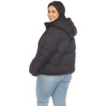 thumbnail image 3 of White Mark Women's Zip Hooded Puffer Jacket with Pockets, 3 of 7