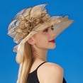 thumbnail image 4 of Women's Solid Color Big Flower Shade English Lady Elegant Temperament Sun Hat, 4 of 4