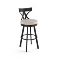 thumbnail image 1 of Amisco Washington 26 in. Swivel Counter Stool - Cream Faux Leather / Black Metal, 1 of 9