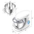 thumbnail image 3 of Costway Batteur Fouet à Pâte 6 Vitesses 660W Tête Inclinable 6.3Qt Batteur sur Socle Blanc, 3 of 10