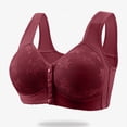 thumbnail image 2 of Lenpel Front Closure Bras for Women Wireless Lace Full Coverage Plus Size Pus up Bras Supportive Everyday Bralettes(Wine,Large), 2 of 7