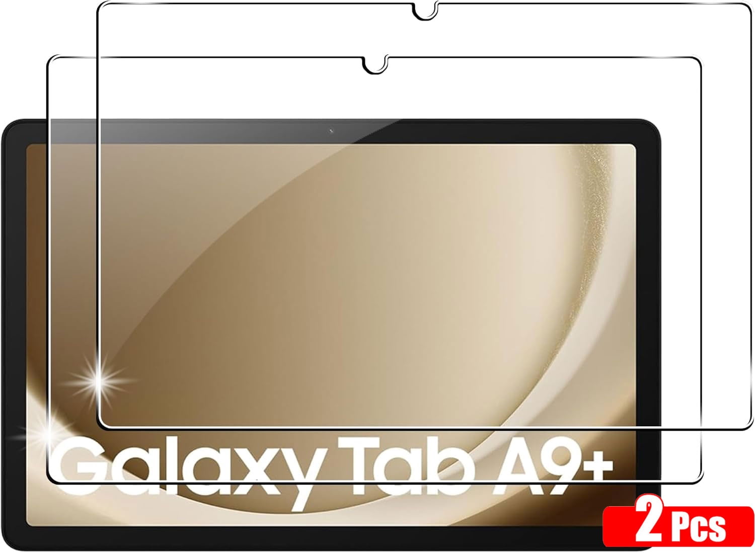 XCRS [2 Pack] Tempered Glass Screen Protector for Samsung Galaxy Tab A9 Plus 11-inch 2023, 9H Hardness