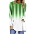 thumbnail image 2 of Styesk Chemises à Manches Longues pour Femmes Grande Taille Chemise Rayée Tendance Col Rond Ample Tunique Décontractée Dégradé Douce Légère, 2 of 5
