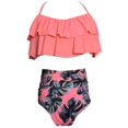 thumbnail image 4 of Girls Swimsuit High Waisted Two Pieces Bikini Set Swimwear Bathing Suits, 4 of 7