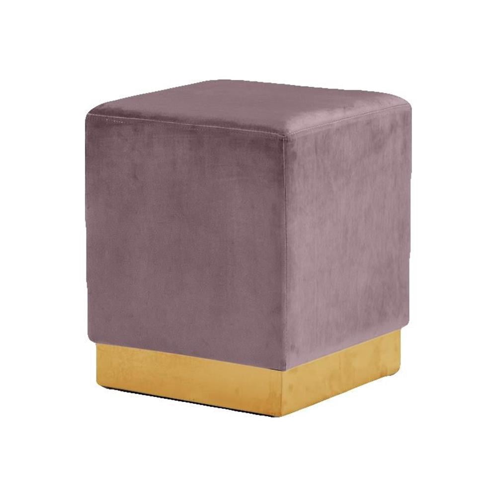 Meridian Furniture Jax Ottomane/tabouret Contemporain en Velours Rose