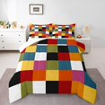 thumbnail image 2 of Erosebridal Checkered Gingham Bedding Sets Twin with Comforter, Retro Fashion Duvet Insert, Rectangle Geometry Reversible Bedding Twin Comforter Set, Super Cozy Room Decoration, 2pcs, 2 of 8