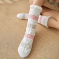thumbnail image 4 of Womens Winter Stripe Super Soft Warm Cozy Fuzzy Fleece-lined Sock, 4 of 9