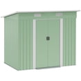 thumbnail image 1 of Outsunny Outdoor Storage Shed, Garden Shed with Lockable Doors, Light Green, 1 of 10