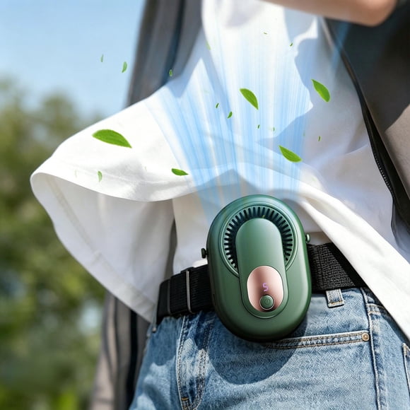 Portable Silent Bladeless Fan Personal Adjustable Speed For Shirt Waist Outdoor Travel Desk Use