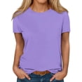 thumbnail image 1 of Timegard T-Shirts d'Été pour Femmes à Col Rond, Manches Courtes, Confortables, Basiques, Décontractés, Amples, Blouses, 1 of 5