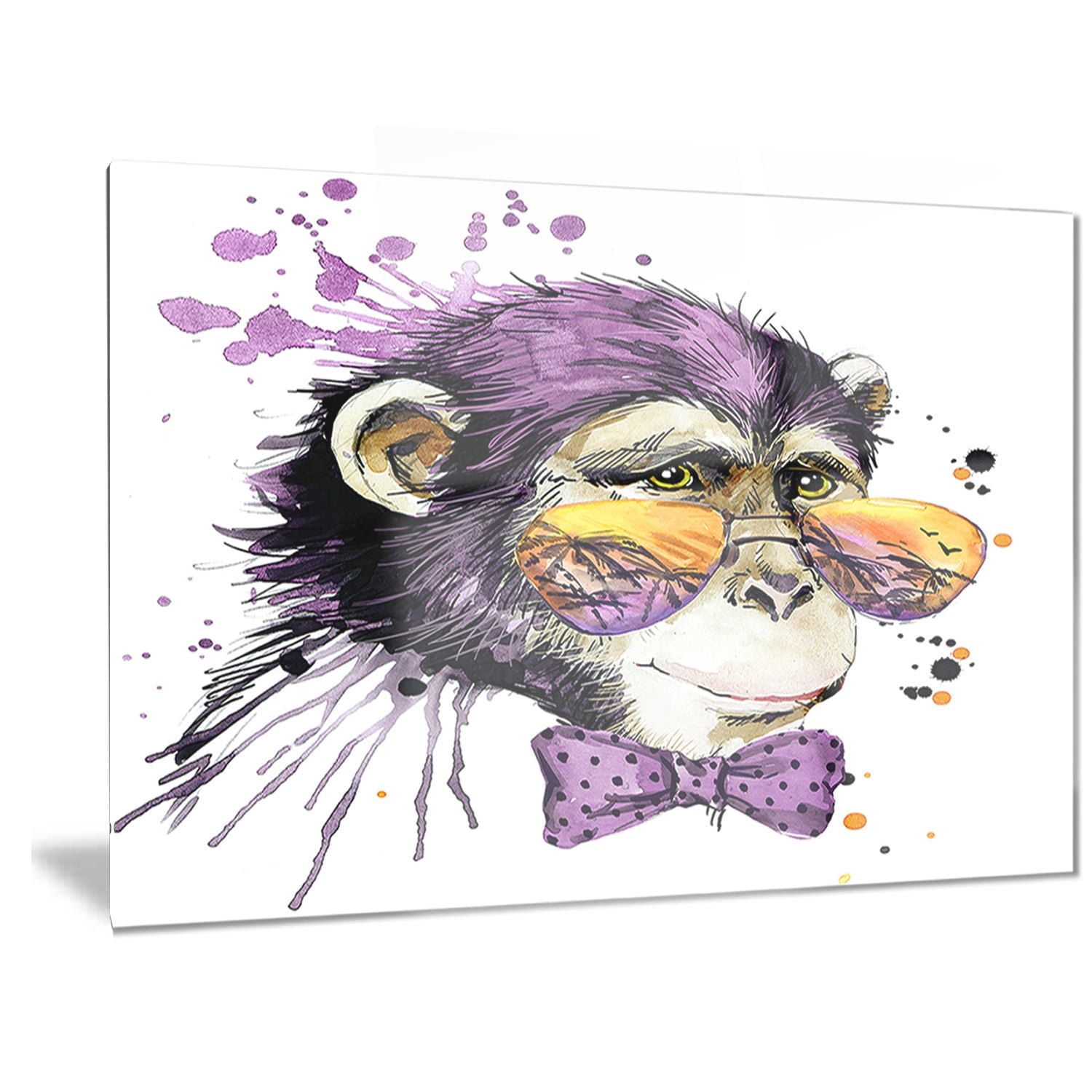 Design Art Cool Monkey Animal Kids Metal Wall Art Panels