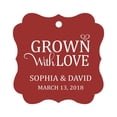 thumbnail image 1 of Darling Souvenir Grown With Love Personalized Fancy Frame Bonbonniere Wedding Party Favor Paper Tags-Maroon-100 Tags, 1 of 1