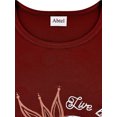 thumbnail image 3 of MAWCLOS Hauts pour Femmes T-Shirt à Imprimé Tournesol T-Shirt à Manches Courtes Tee Mode Travail Col Rond Haut Bordeaux TG, 3 of 3