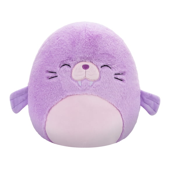 JAZWARES LLC Squishmallows Peluche 12" : Fuzz-a-Mallows - Winnie la morse mauve