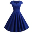 thumbnail image 1 of TIMIFIS 1950 Robe Femme Midi Robe Chemise Robe Cocktail Manche Courte Rétro Vintage Robe Cocktail de Soirée Évasée Robe Pois Audrey Robe Décontractée Ligne A Robe de Travail Robes d'Invitée de Mariage -, 1 of 5