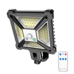 Lumières extérieures solaires Capteur de mouvement Lumières solaires Ip65 3 Modes Mur lumières de sécurité pour Fence Yard Jardin Patio porte avant avec télécommande lumière de nuit pour les enfants